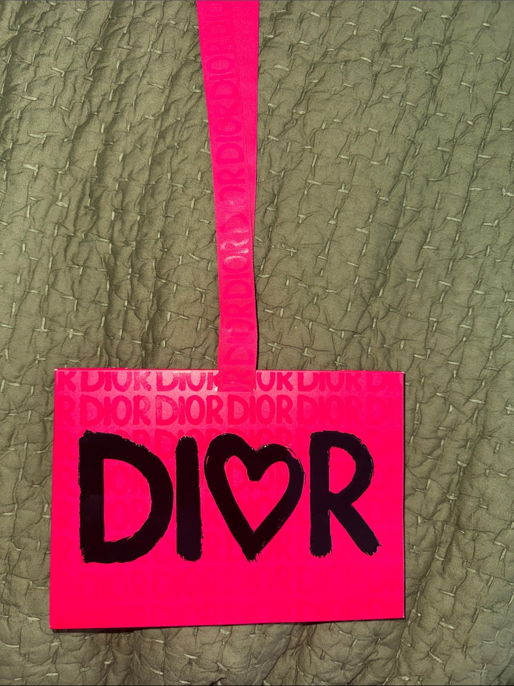 Dior Hot Pink Gift Bag  with Black Heart Logo(authentic shopping bag)